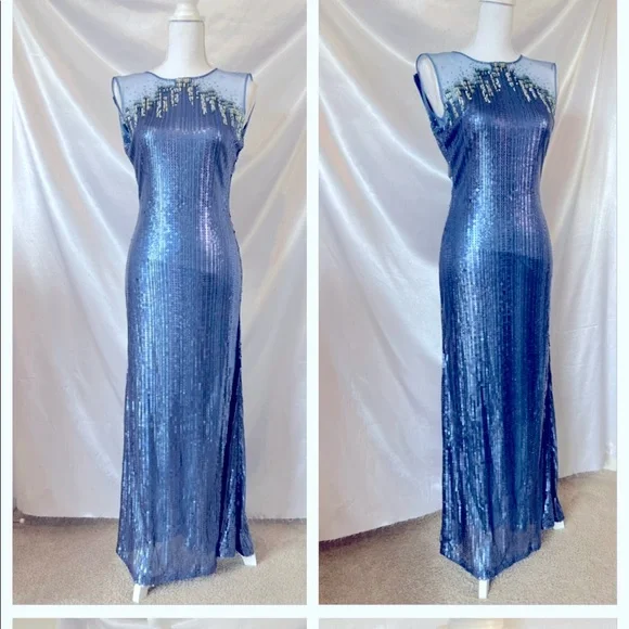 Tadashi Shoji | Dresses | Tadashi Shoji Blue Gown Sheath 
